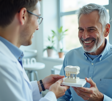 Consultation dentaire moderne avec un implant dentaire