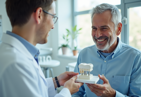 Consultation dentaire moderne avec un implant dentaire