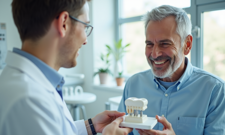 Consultation dentaire moderne avec un implant dentaire
