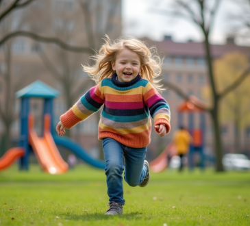 Jeune fille qui rit dans un parc urbain en plein air