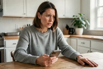 Femme utilisant son téléphone pour signaler du harcèlement en appelant le 02 70