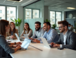 Groupe divers de professionnels dans un bureau moderne