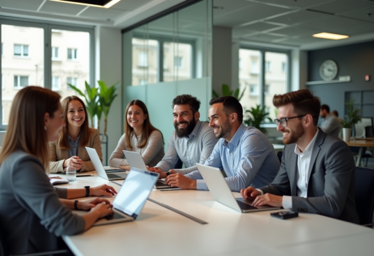 Groupe divers de professionnels dans un bureau moderne